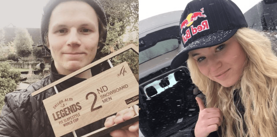 Jamie Nicholls (left) and Katie Ormerod from the GB Park & Pipe team